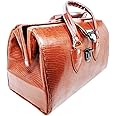 DEMAND Leather Doctor Bag, Leather Medical Bag, Vintage style Doctor Bag, Pyramid type Leather bag (14 Inch) Brown, Brown, 1 Count (Pack of 1)
