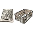 Pack of 2/3/4/5/6/7/8/10 Plastic Folding Storage Crate Box 32Lt Stackable (1 x Crate Only)
