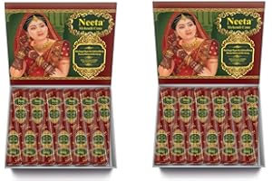 AARNAV Neeta Mehendi Henna Cone for Temporary Tattoos and Body Art 24pcs 2 box, All Natural Herbal Ingredients and Chemical Dye Free No PPD, No Side Effects Made from Pure Henna (2 Box Pack of 12)