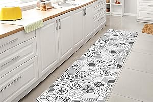 GLHOME IDEE PER LA CASA GL Home Tappeto Cucina Antiscivolo Made in Italy Passatoia Antimacchia Multiuso Corridoio Soggiorno Lavabile in Lavatrice - Mattonella Grigia - 50x100 cm