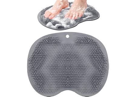 Guduling fotborste för duschen, silikonmatta badmatta, silikonduschmatta för fotrengöring med sugkop - Amazon Deal & Rabatt