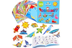 hapray Origami Kit for Kids Ages 6-12 10 Year Olds, with Guiding Book, 98 Sheets Paper with 47 Patterns, DIY Art and Craft Projects Activity, Beginners Children's Day Gift Childs Boys Girls