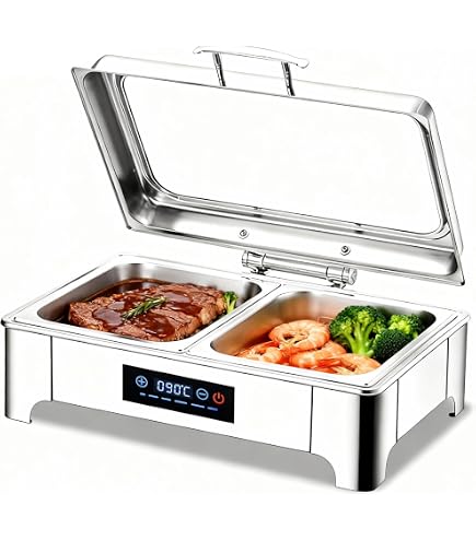 SET A BUFFET piatti sfregamento acciaio inox vassoio scaldapiatti rettangolare EUR 23,22