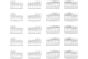 YOOSIT 20 Pack Clear Small Plastic Hair Side Comb With Long Teeth Hairpins Grips Barrettes Clamps Bows for Women Bridal Wedding Veil Decorative DIY Headpiece French Twist Updo Bun Accessories