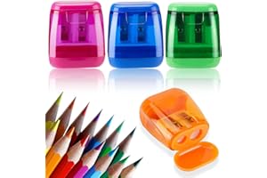 FOKELYI 4Pcs Pencil Sharpeners, Dual Holes Sharpener Portable Manual Pencil Sharpeners for Kids Adults Students School Class Home Office