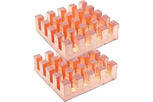 Haojiaho Kühlkörper, Reinem Kupfer, 20 x 20 x 6 mm, Kühlkörper mit Wärmeleitpads, Kühlkörper für CPU, IC Chip, Leiterplatte, Präzisionsgeräte, Kühlung, 2 Stück