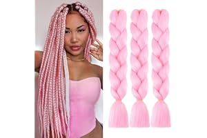 SHIHERESH Kanekalon Extensiones de Pelo Trenzas Africanas,3Pcs Pelo Sintetico Para Trenzas Omber Jumbo Braiding Hair Extensiones Trenzas Africanas