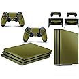 giZmoZ n gadgetZ PS4 PRO Console Metallic Gold Colour Skin Decal Vinal Sticker + 2 Controller Skins Set