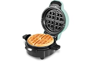 Elite Gourmet EWM380M Nonstick Fluffy Stuffed Waffle Maker, 1.5-Inch Jumbo Thick Waffles, Hash Browns, Keto, Snacks, Sandwich, Eggs, Easy to Clean, Mint