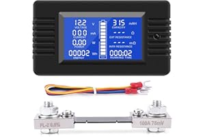 YOJOCK DC Monitor Baterii 0-200V 0-100A Cyfrowy Tester Baterii Wyświetlacz LCD DC Bateria Monitor Miernik Woltomierz do Samochodów RV układ słoneczny (PZEM-015+100A shunt)