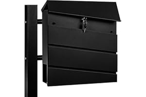 STILISTA Cassetta Postale - con Serratura, Supporto, da Esterno, in Acciaio Inox, Moderna, Scomparto per Riviste, Modello a Scelta - Buca della Posta, per Lettere, Portagiornali