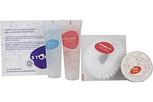 Present-More Amenities baño Stone - Prestige Kit Línea de cortesía 35 huéspedes de Hoteles y B&B | Amenities baño sin alérgenos con fragancia Relaxing