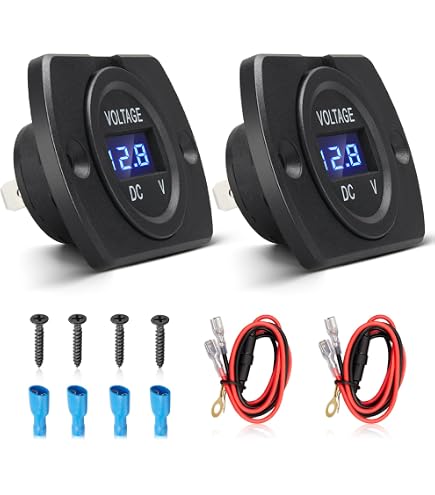 12V Waterproof Battery Meter - LED Digital Voltage Gauge For Cars, Boats, RVs & Motorcycles