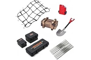 KEEDA Rete per bagagli per auto RC, pala, decorazione per serbatoio del carburante, accessorio per cingolato RC 1:10 TRX4 Axial Scx10 D90 (nero)