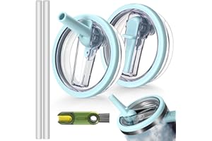 LeKuni 2 sztuki cup pokrywka, wodoodporną pokrywkę stanley, akcesoria do kubków, zatyczka cup, 40 uncji z klapką straw, akcesoria wielokrotnego użytku (Jasnoniebieski)