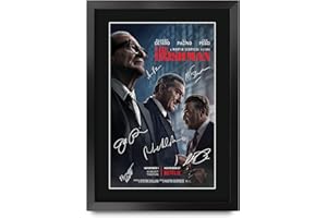 HWC Trading FR A3 The Irish Man Robert Deniro Cadeaux imprimés affiche photo autographe signée pour les fans de cinéma - A3 Encadré