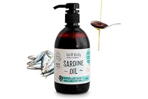 WOLF BELLY NATURAL PET GOODNESS Wolf Belly - Aceite de Sardina para Perros y Gatos 100% Natural (500ml) Omega 3 y 6, EPA y DHA | Piel Sana y Pelaje Brillante | Articulaciones Fuertes | Sistema Inmunitario Sano - Producido en Europa