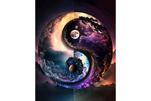 TISHIRON Malen Nach Zahlen Für Erwachsene Anfänger, Natur Malen Nach Zahlen Kits DIY Acrylmalerei Für Erwachsene Kinder Malen Nach Zahlen Yin Yang Symbol Abstrakte Kunsthandwerk, 16x20 Zoll