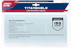 TitanShield Rękawy 150 / przezroczyste etui na karty kolekcjonerskie w standardowym rozmiarze (podkoszulek, piłka nożna, koszykówka)