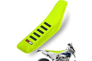 MCHMFG Ribbed Seat Cover for SX DRZ XCF RMZ KXF YZF 125 250 300 450 Motorcycle Dirt Bike (Fluorescent-Yellow)