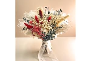 CAWISHED Ramo de Flores secas Naturales con Hierba de la Pampa, Colas de Conejo, Hierba Gema y Aliento de bebé para decoración del hogar, decoración Bohemia, mesas de Boda y Decoraciones de Pared