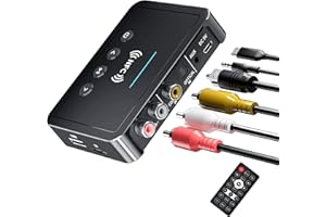 YUEYUEKE NFC Bluetooth Transmitter Empfänger, Bluetooth 5.0 Adapter 3 in 1 Bluetooth Audio Adapter 3.5mm AUX/RCA Bluetooth Adapter Stereoanlage for Speaker, TV, Computers and Car TV Radios