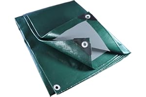 JZSTRONG SuperStark Telone di copertura 3x4 m, 330 g/m², estremamente resistente agli strappi, verde, grigio, 100% impermeabile, stabilizzato ai raggi UV, con occhielli a distanza di 50 cm, camion, barca