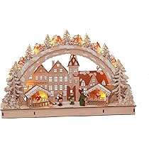 Spetebo LED houten lichtboog kerstmark - 45 x 30 cm - lichtboog