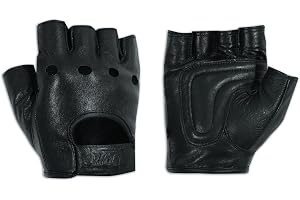 A-pro fingerlösa bikerhandskar mjukt läder kohud motorcykel gotisk punk körning