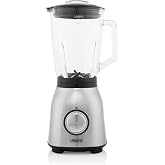 Princess 212091 Stainless Steel Blender, Four Speed Settings, Pulse Function, 1.5 L, 6 Stainless Steel Blades, 1000 W
