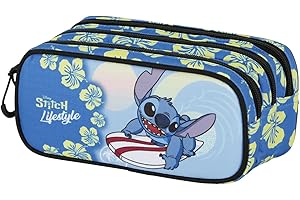 KARACTERMANIA Lilo y Stitch Lifestyle-Estuche Portatodo Trick Fan 2.2, Azul, 23 x 11 cm
