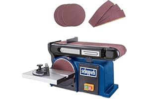 Scheppach Band-Tellerschleifer BTS900 mit Zubehör | Schleifmaschine mit 370W | 230V | 2850 min-1 | Schleifteller Ø 150mm | inkl. 3x Schleifpapier und 3x Schleifband | Bandschleifer Schleifgerät