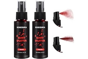 BOBISUKA Halloween Spray de Faux Sang 2PCS(Rouge Vif+Rouge Foncé), Fake Blood Réaliste, Lavable, Sûr pour Carnaval, Film, Théâpre, Farces, Blessures Simulées