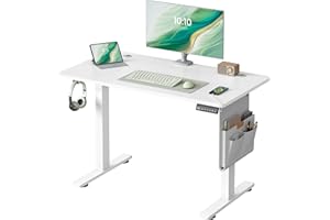 ‎SONGMICS SONGMICS Elektryczne biurko z regulacją wysokości, 100 x 60 cm, funkcja pamięci z 4 wysokościami, port USB-C, chmurkowa biel LSD130WZ01