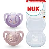 NUK First Choice Baby Pacifier | 6-18 Months | Orthodontic Pacifiers | Calms 99% of Babies** | Monkey / Kangaroo | 2 Count