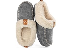 LongBay Women's Winter Slippers, Memory Foam Fluffy Moccasin House shoes with Warm Plush Fleece Lining Slip-On for Indoor Outdoor