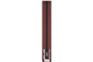 Playwell Martial Arts Cotton Coloured Belt With Black Stripe Grading Belt - (Karate, Judo Taekwondo)