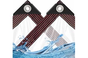 COJZOUB Plandeka okryciowa – wodoszczelna, z oczkami, 2 x 1 m, na balkon, ochrona przed deszczem, piaskownicą, plandeka na meble ogrodowe, plandeka tarasowa