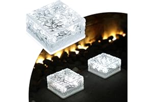 MEDOYOH 1PCS Cool White Light Solar Light PVC Brick, 10x10x5CM Solar Ground Light On/Off Ponds Lights Outdoor Garden Ornaments