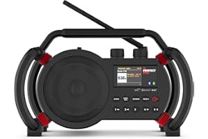 PerfectPro Baustellenradio NETBOX, WiFi internetradio, DAB+ und UKW-Empfang, Bluetooth, AUX und USB-Eingang, Inklusive Ladegerät, IP64, NBX2