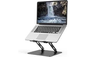 Nayka Adjustable Laptop Stand for Desk, Metal Foldable Laptop Riser, Portable Laptop Holder Desktop Book Stands, Ventilated Cooling Computer Notebook Stand Compatible with 10-15.6” Laptops