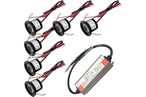 Set med 6 infällda LED-spotlights, 2 W: Mini LED-infälld spotlight, extra platt, justerbar, tre temperaturer, varmvit, kallneutral, hål, 27 mm, 12 V, takspotlight för kök, sovrum, vardagsrum, carport