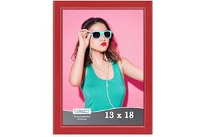 Icona Bay Cornice per Foto 13x18 Rossa, Cornice per Foto in Legno Massello Colorato in Stile Scandinavo, Collezione Pizzazz