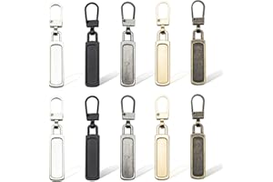 UTXN Tiretto per cerniera di ricambio 10 pezzi Tiretto per cerniera in metallo Tiretto per cerniera multicolore Tiretto per cerniera rimovibile Sostituzione tiretto per cerniera(forma rettangolare)