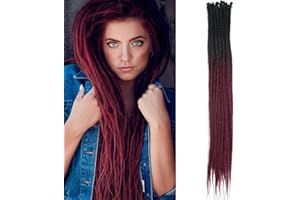 ‎DSOAR Dünne 0.6cm Synthetische Dreadlock Extensions Handgemacht 24 Zoll 20 Stränge Häkelhaar Lange Häkelzöpfe Hip-Hop Style Weiche Dreads Haarverlängerungen