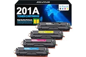 KUPYLM 201A CF400A Cartouches de Toner Compatible pour HP 201A 201X CF400X pour Toner Color Laserjet Pro MFP M277dw M252dw M277n M252n M277 CF401A CF402A CF403A (Noir Cyan Jaune Magenta, Pack de 4)