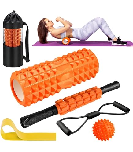 Rouleau De Massage Sveltus Noir/orange - Pour Soulager Les Douleurs Musculaires Et Améliorer La Circulation