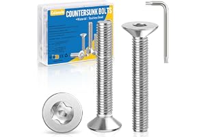 Caianwin 20 stycken M5-försänkta skruvar, M5 x 30 mm försänkta skruvar Torx rostfritt stål med Torx-nyckel 304 försänkta skru