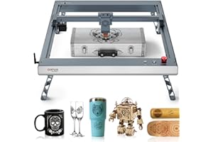 ORTUR OLM3 Graveur Laser, Puissance de Sortie de 10W, 0.05mm Super Fine Compression Point, Ajouter un Contrôle Hors Ligne APP, Vitesse de Déplacement Jusqu'à 20000 mm/min, 4 Pièces Raiser