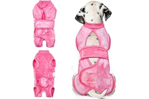 SlowTon Perros Traje de Recuperación, Mameluco Ajustable y Transpirable para Perros Machos y Hembras, Traje Corporal Antilameduras, Esterilización o Castración, Medianos y Grande